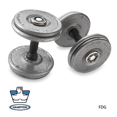 Hampton Gray Pro-Style Fixed Dumbbells 5-50LB Set