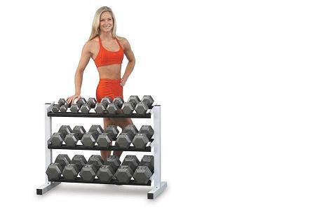 Body-Solid 5-50 lb Grey Hex Dumbbell Set