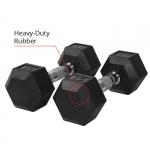 Inspire 55# Rubber Hex Dumbbell Pair