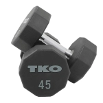 TKO 5-50lb 10-Sided Urethane Dumbbell Set