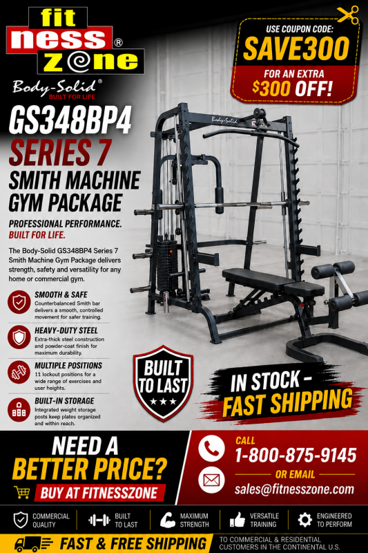 Body Solid GS348BP4 Series 7 Smith Machine Gym Package