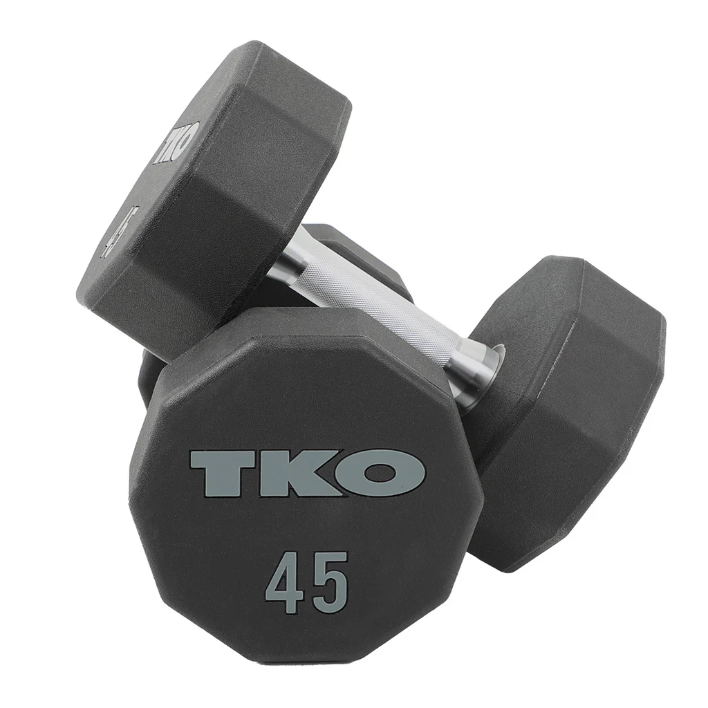 TKO 5-50lb 10-Sided Urethane Dumbbell Set