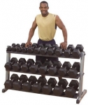 Body-Solid 5-100 lb Rubber Hex Dumbbell Set