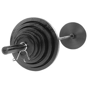 Body-Solid 300 lb Cast Olympic Plate Set (Black)