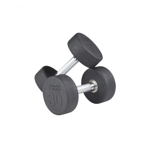 Body-Solid Rubber Round Dumbbell Set 5-30lbs