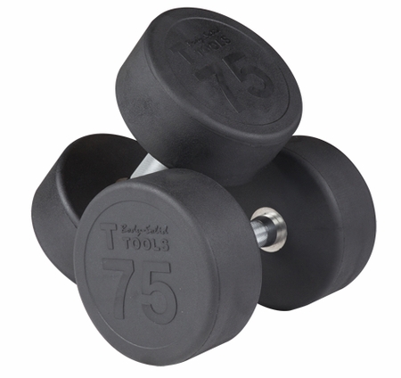 Body-Solid SDP Rubber Round Dumbbell Set 55-75lbs