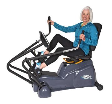 recumbent exercise bike with moving arms