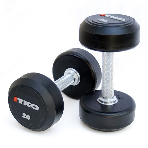 TKO 5-50 lb Solid Steel Urethane Dumbbell Set