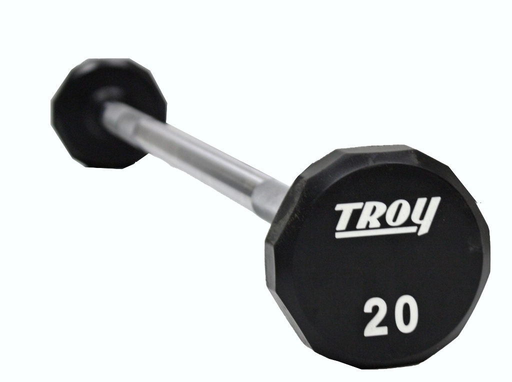 Troy Solid Urethane 12 Sided Straight Barbell 20-110lbs TSB-020-110-U