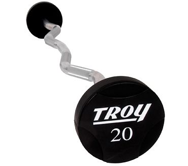 Troy Solid Urethane Round Head Curl Barbell Set 20-110lbs TZB-020-110-US