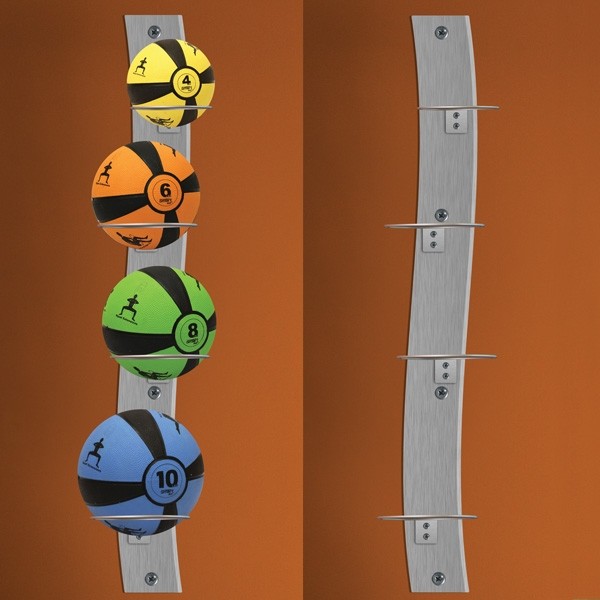 Prism Fitness Smart Medicine Ball Rack, Wall Mounted Commercial Package
