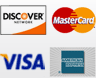 Use one of four major credit cards at checkout. We accept Visa, MasterCard, Discover and American Express!